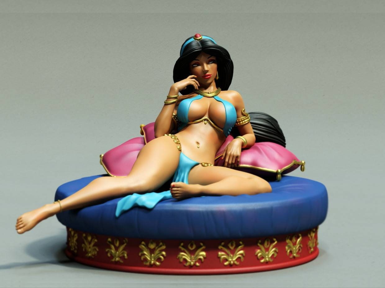 Arabian princess - (Jasmine)-  SEXY - unpainted - 3d printed -  fan art - statue