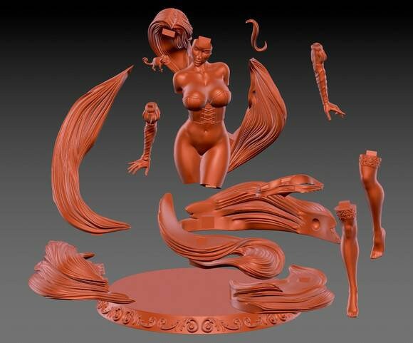 Repunzel - Sexy - fan art - unpainted - 3d printed - figurine