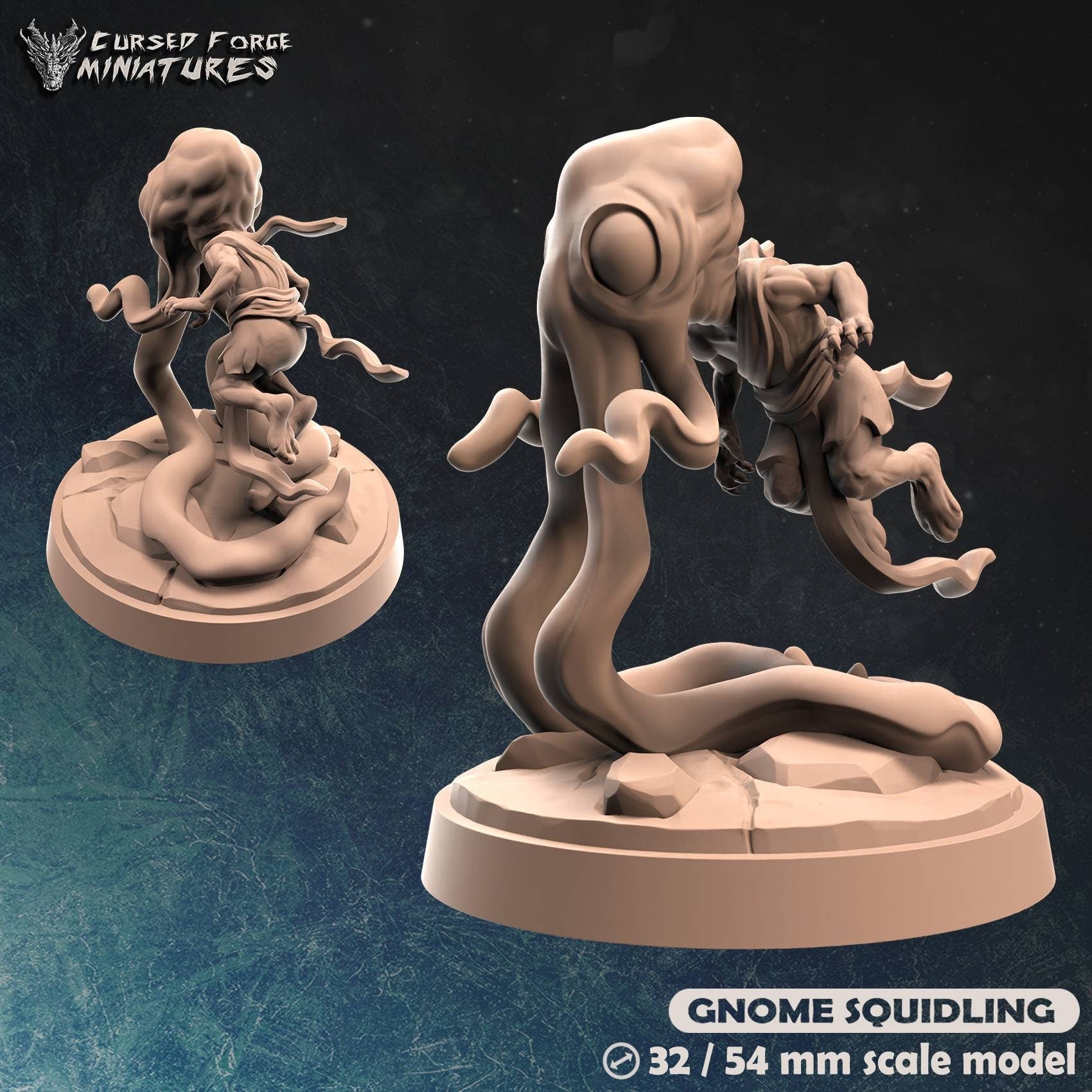 Squidling Gnome squidlings - Cursed Forge - DND - table top - RPG - Miniature ...