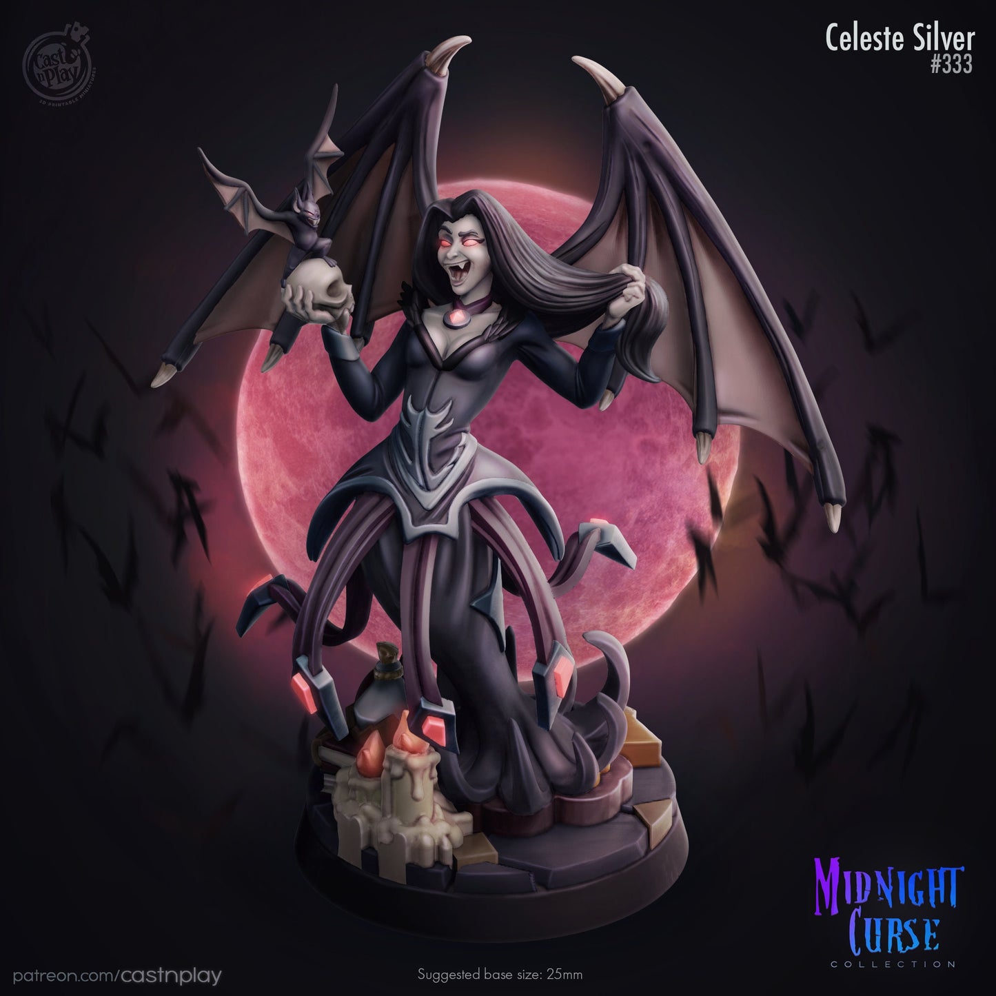 Celeste Silver - 32mm scaled miniature - D&D - Pathfinder - 40K - Fantasy Mini - Cast n play