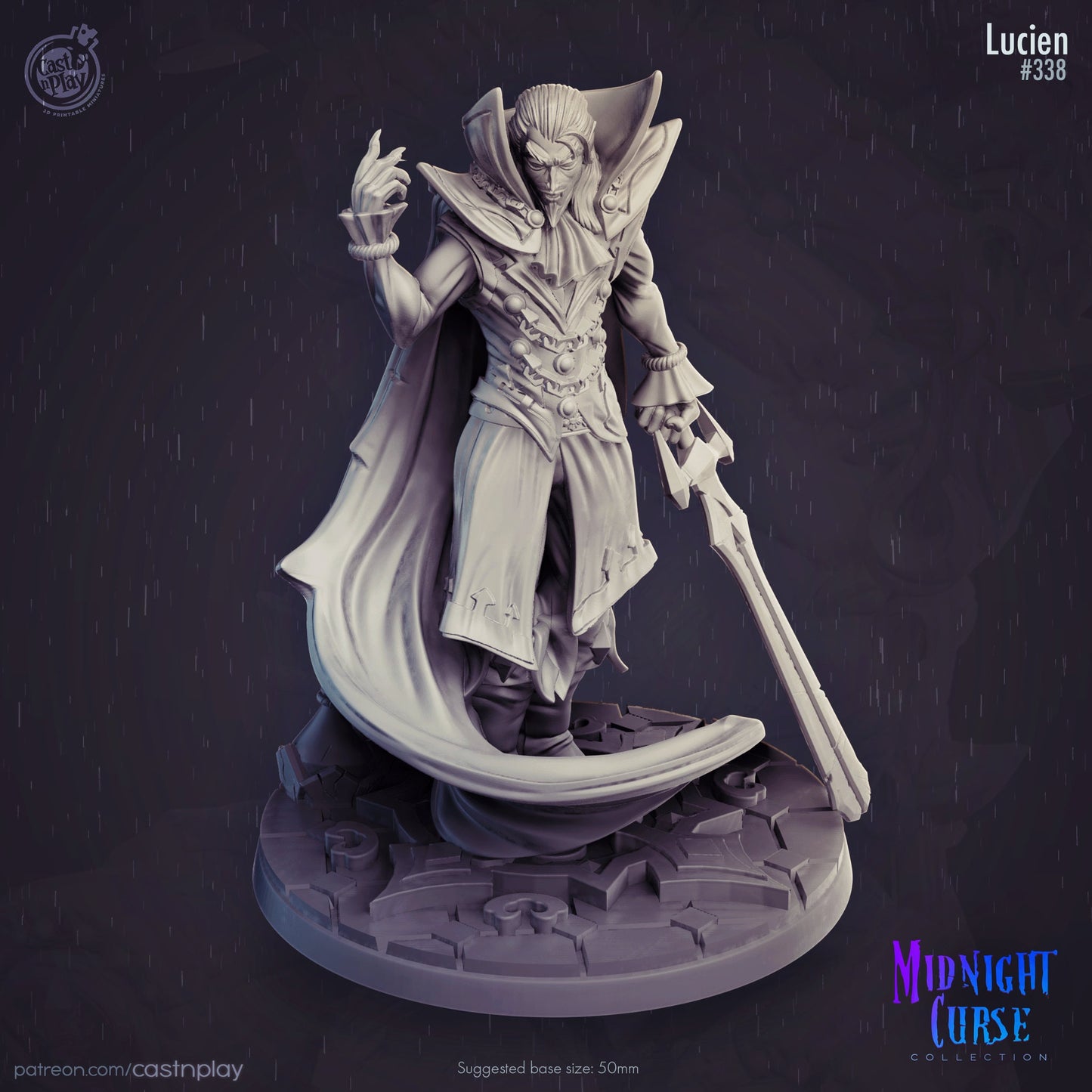 Lucien - 32mm scaled miniature - D&D - Pathfinder - 40K - Fantasy Mini - Cast n play