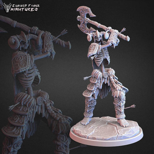 Ice giant skeleton - 32mm and 75mm mini - D&D - pathfinder - tabletop - cursedforge miniatures