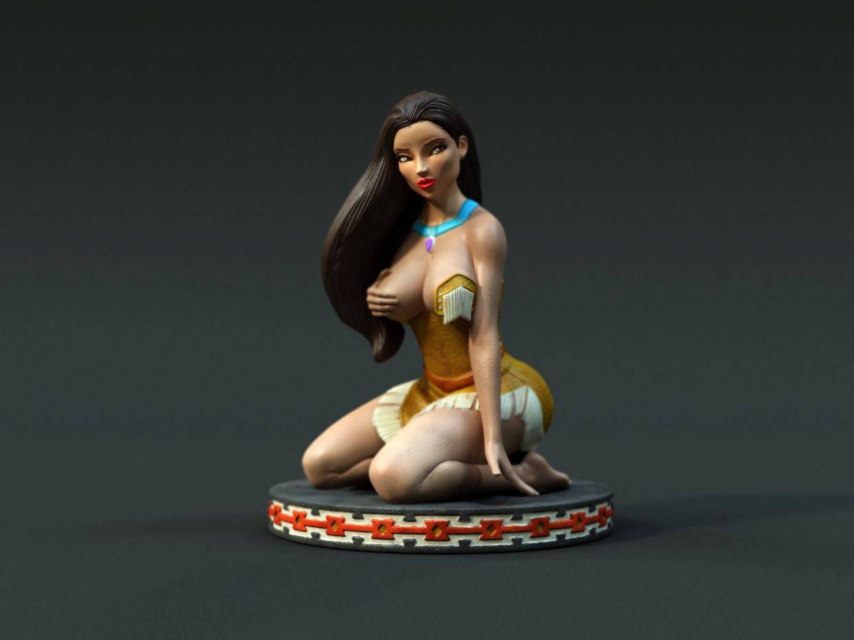 Pocahontas - unpainted - Sexy - sfw - nsfw - 3d printed - fan art - figurine