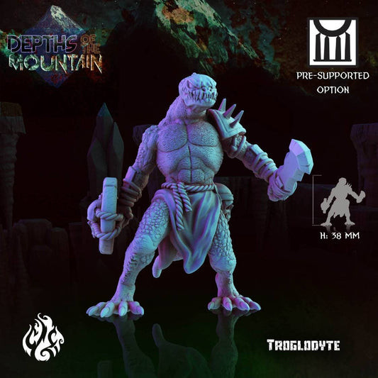 Troglodyte - 32mm - D&D - Pathfinder - tabletop - rpg - fantasy miniature - crippled God Foundry