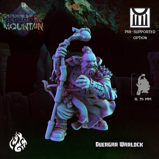 Duergar Warlock - 32mm - D&D - pathfinder - tabletop - rpg - fantasy miniature - crippled God Foundry