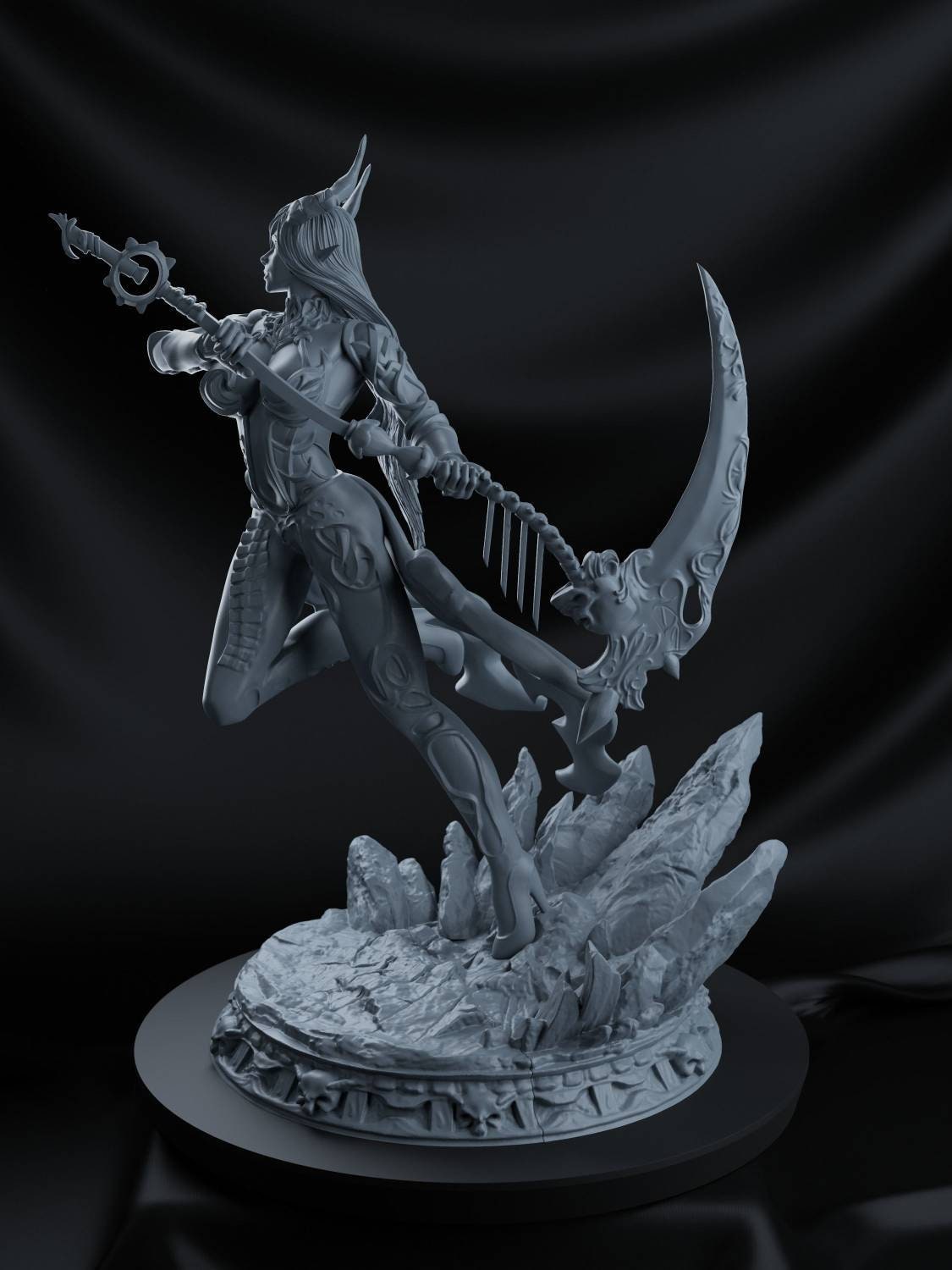 Succubus queen - sexy - unpainted - 3d printed - figure