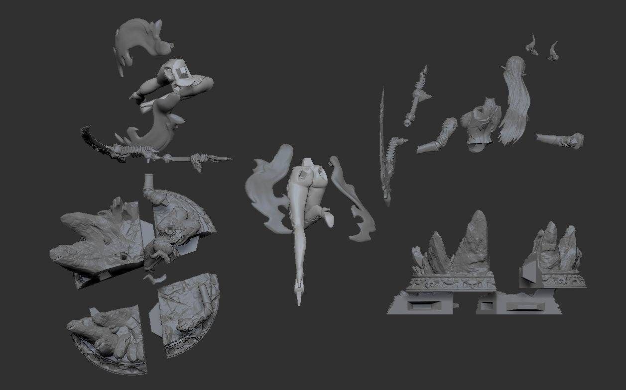 Succubus queen - sexy - unpainted - 3d printed - figure