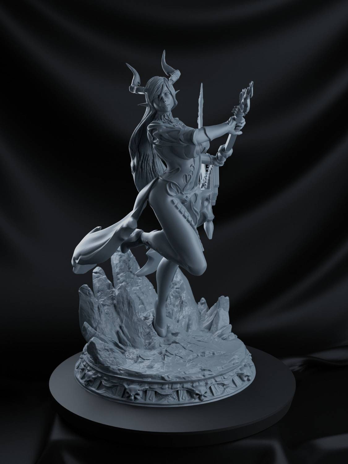 Succubus queen - sexy - unpainted - 3d printed - figure