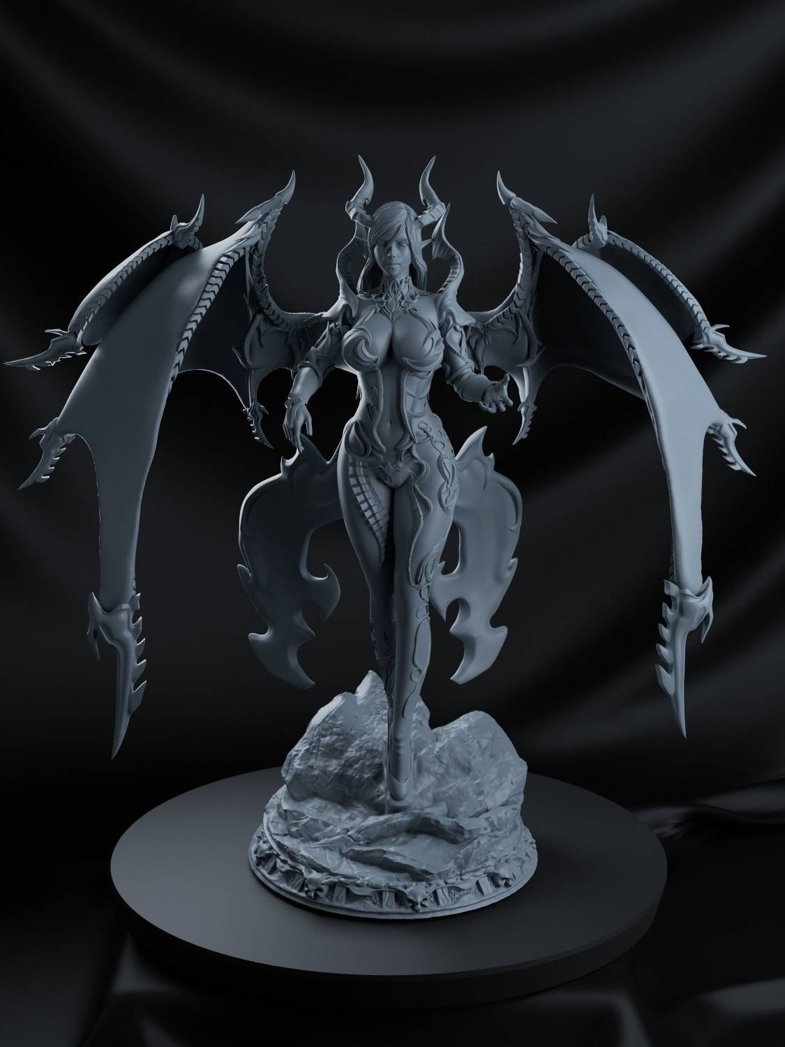 Succubus queen - sexy - unpainted - 3d printed - figure