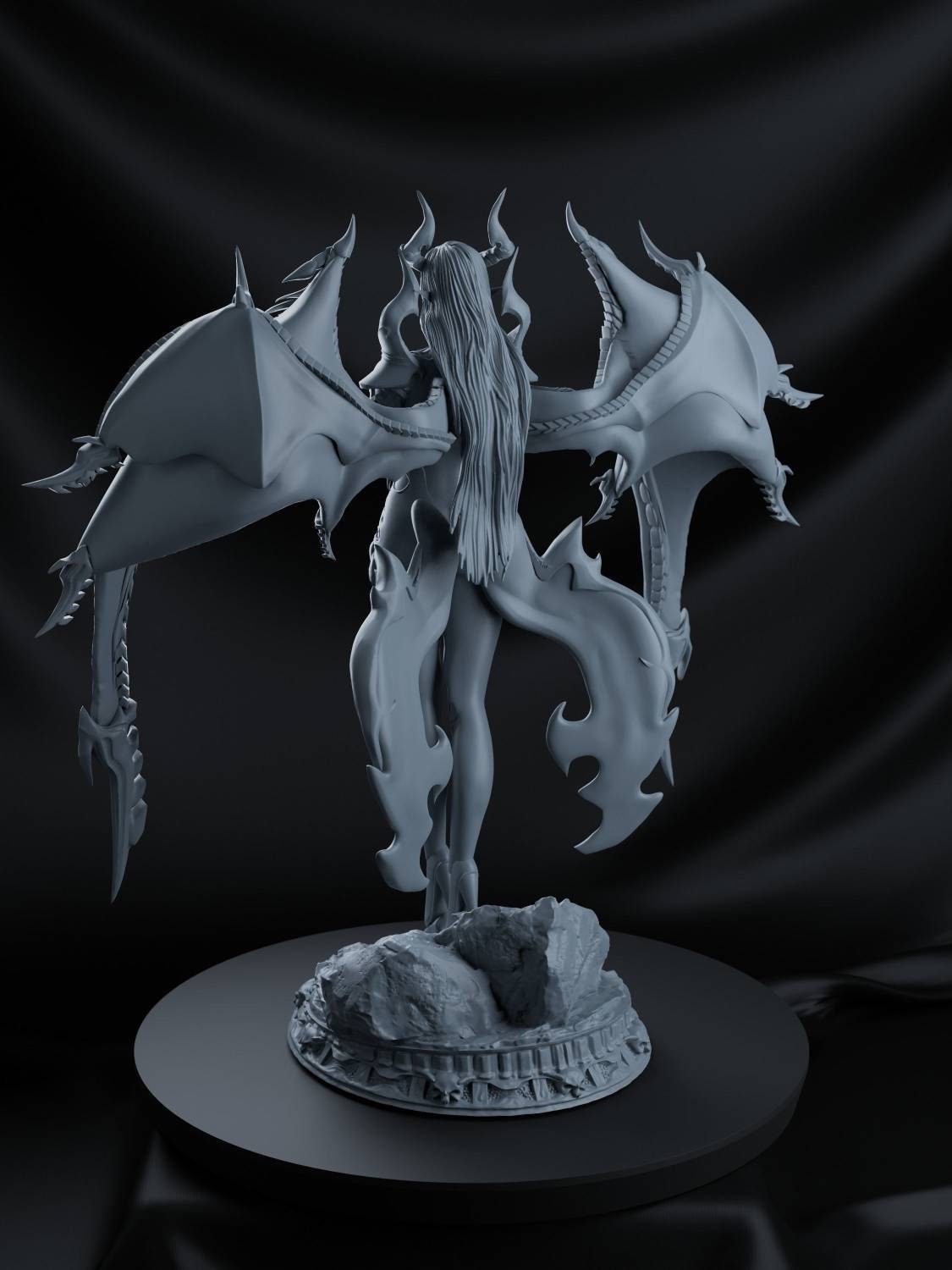 Succubus queen - sexy - unpainted - 3d printed - figure