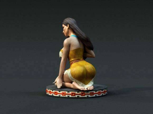 Pocahontas - unpainted - Sexy - sfw - nsfw - 3d printed - fan art - figurine