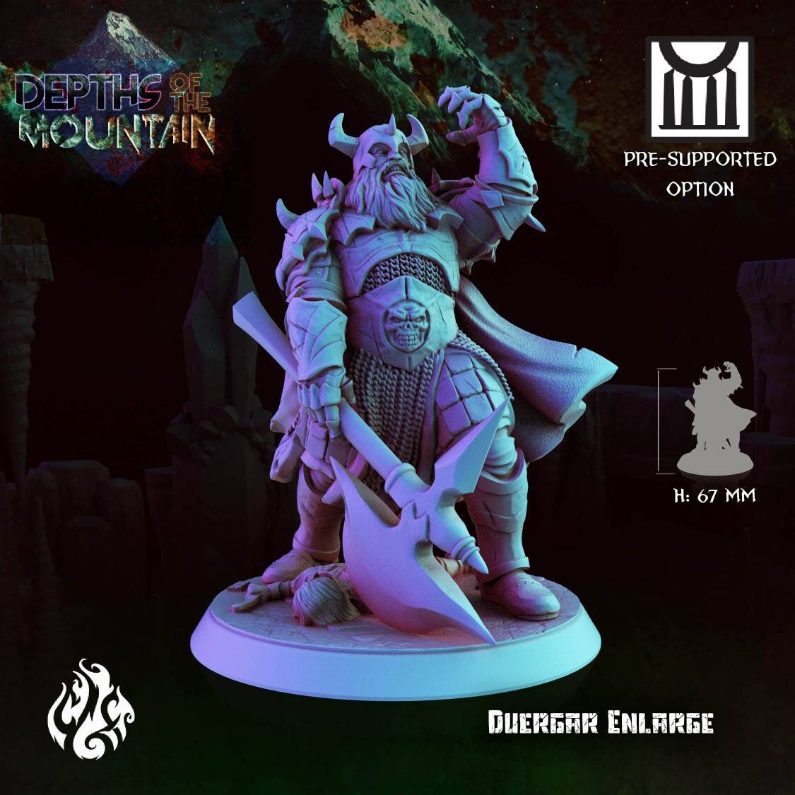 Duergar Enlarge - 32mm - D&D  - pathfinder - 40k - rpg - fantasy miniature - crippled God Foundry