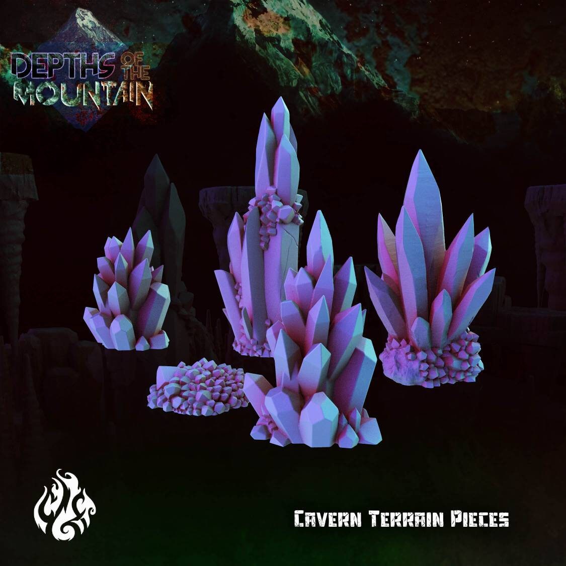 Cavern Terrain - 32mm - D&D - pathfinder - tabletop - rpg - miniature terrain - crippled God Foundry