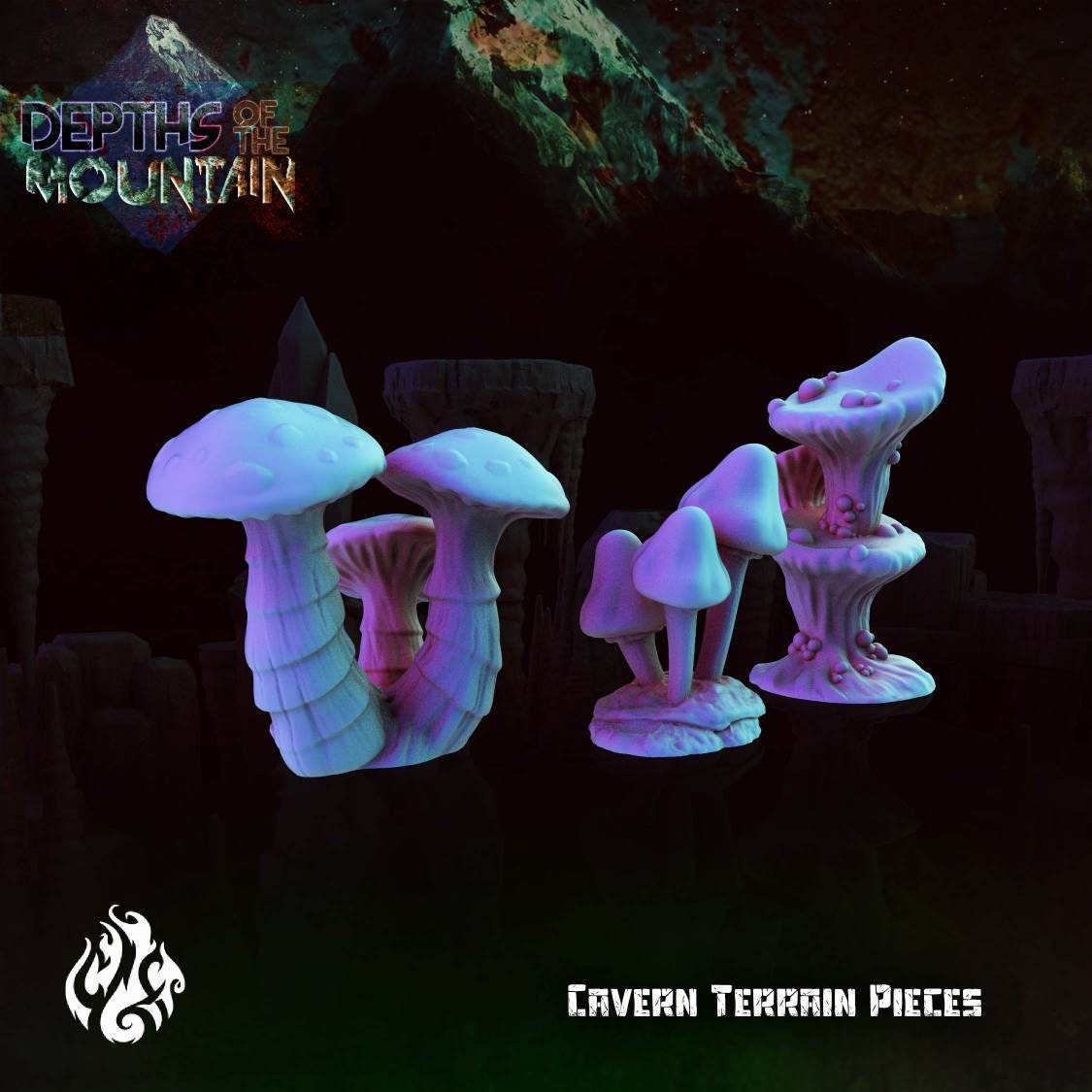 Cavern Terrain - 32mm - D&D - pathfinder - tabletop - rpg - miniature terrain - crippled God Foundry