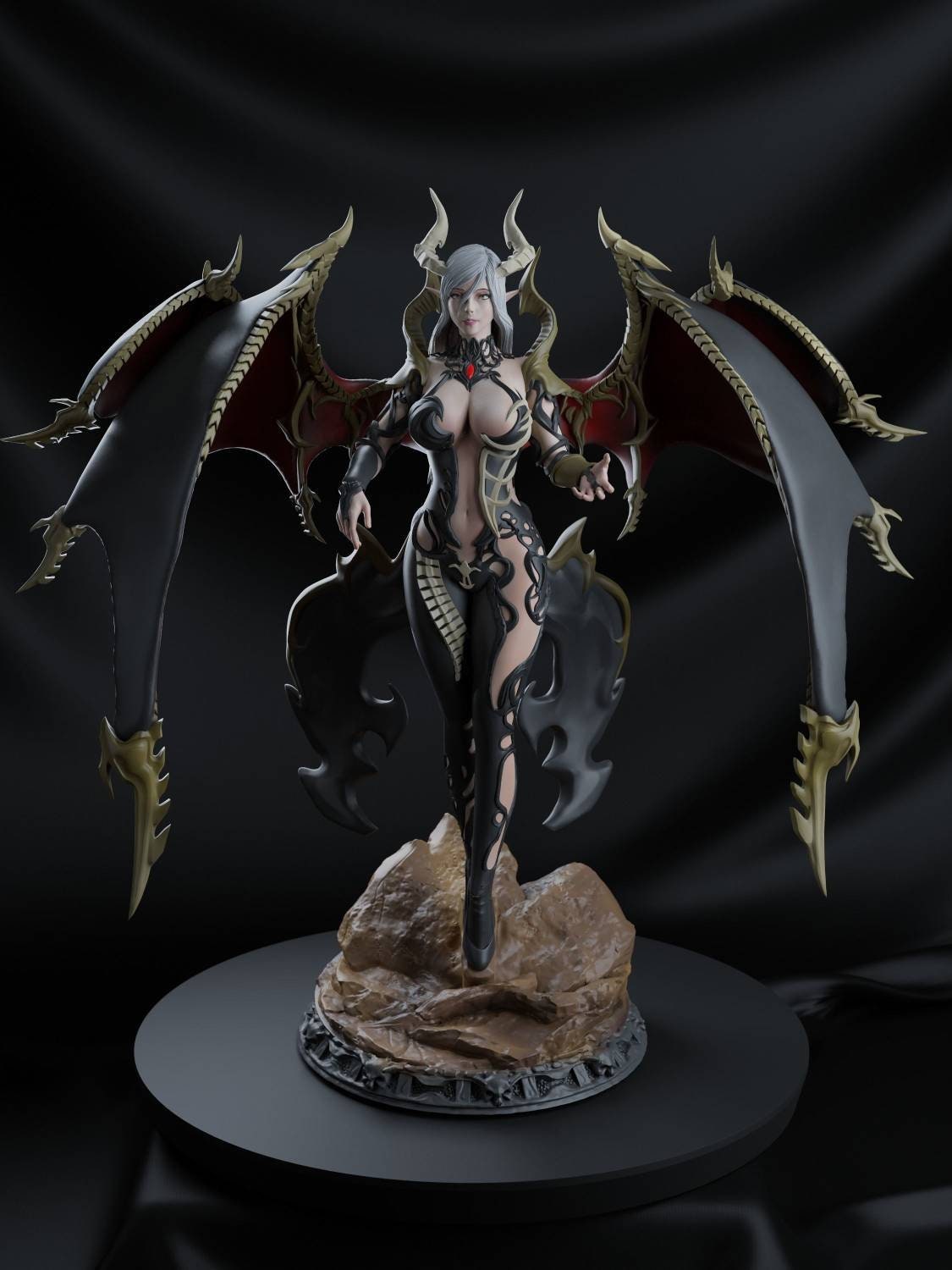 Succubus queen - sexy - unpainted - 3d printed - figure