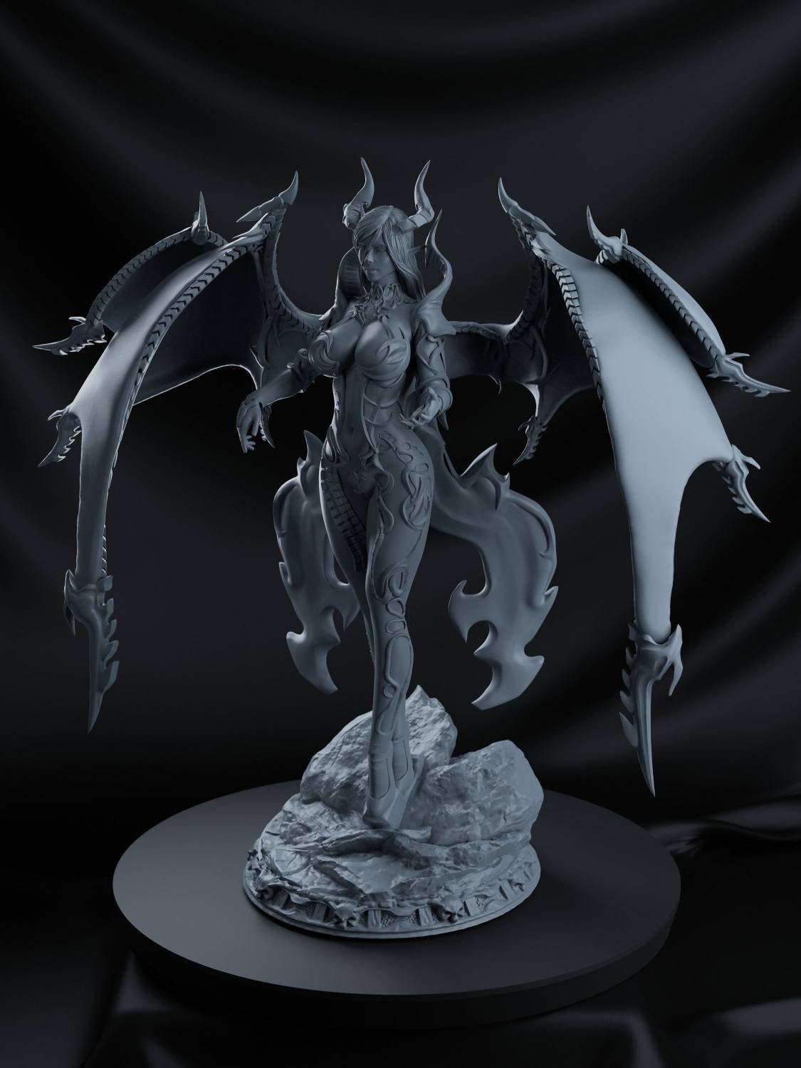 Succubus queen - sexy - unpainted - 3d printed - figure