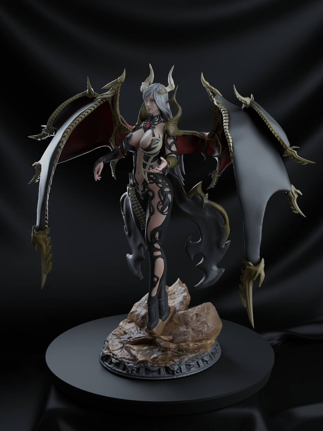 Succubus queen - sexy - unpainted - 3d printed - figure