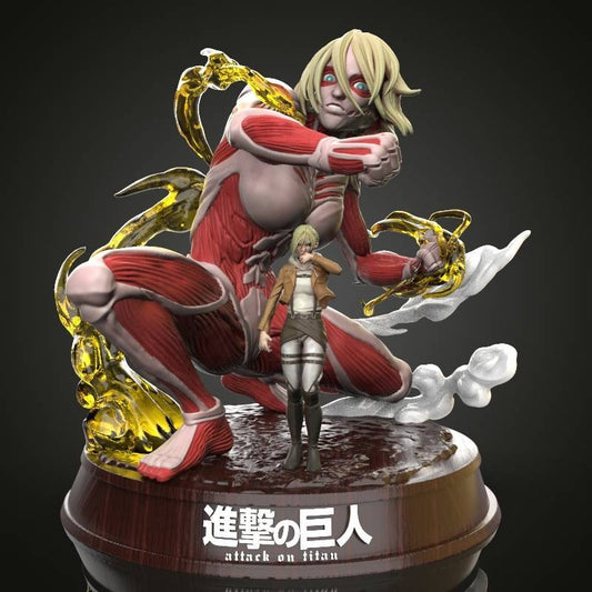 Attack on Titan - Annie Leonheart - female titan - fan art - diorama - Unpainted - 3d printed - figurine - statue