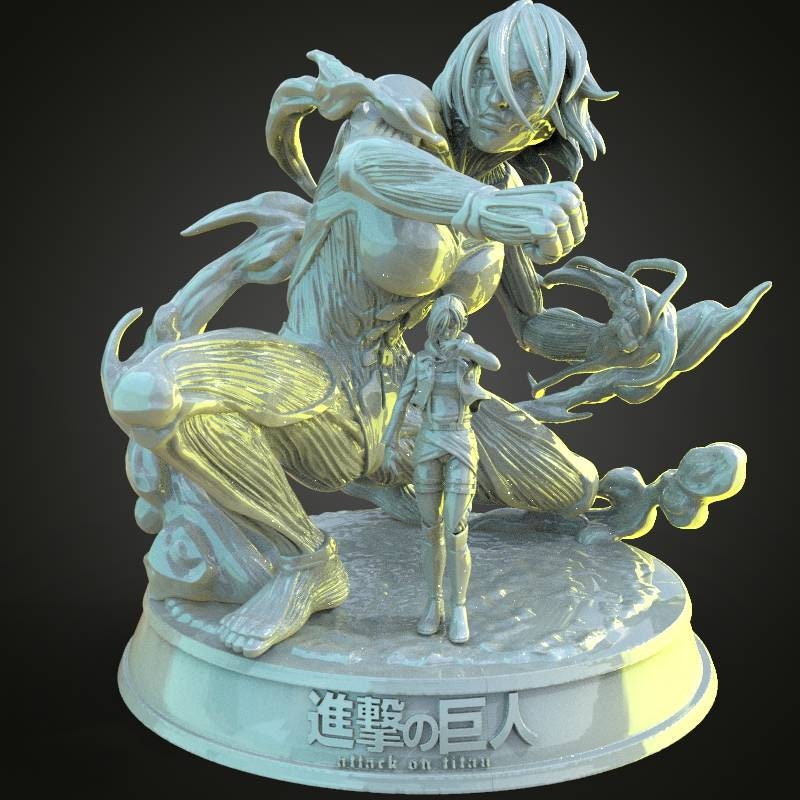 Attack on Titan - Annie Leonheart - female titan - fan art - diorama - Unpainted - 3d printed - figurine - statue