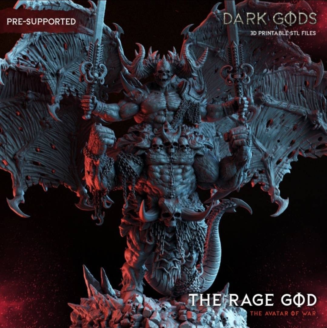 Rage God - Dark Gods - 32mm - D&D - pathfinder - tabletop - rpg - fantasy - miniature