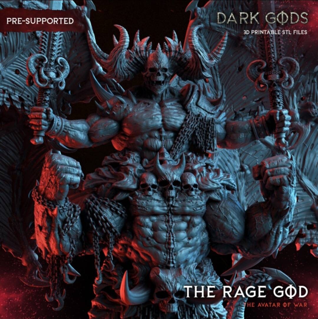 Rage God - Dark Gods - 32mm - D&D - pathfinder - tabletop - rpg - fantasy - miniature