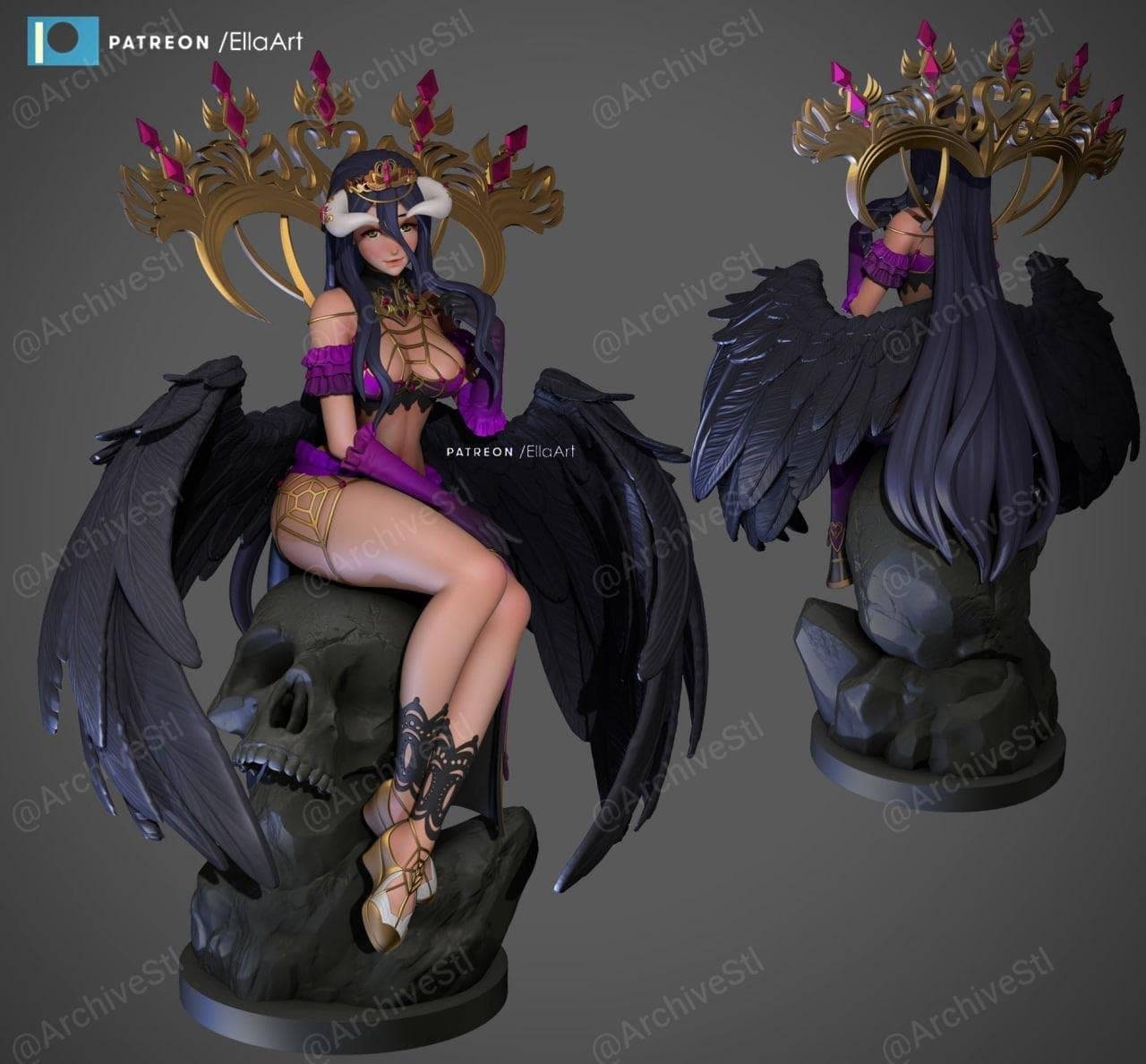 Albedo - overloard -Sexy - fan art - unpainted - 3d printed - model - figurine