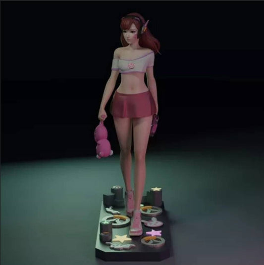 D'va - Overwatch - SFW - NSFW - Fanart - Unpainted -  3d printed - figurine