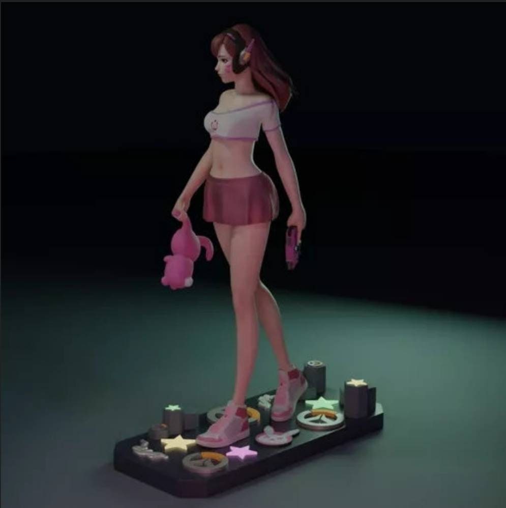 D'va - Overwatch - SFW - NSFW - Fanart - Unpainted -  3d printed - figurine