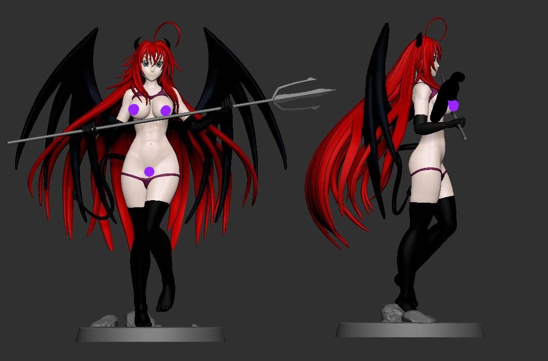 Rias Gremory - Sexy - nsfw -  highschool dxd - unpainted - 3d print- fan art