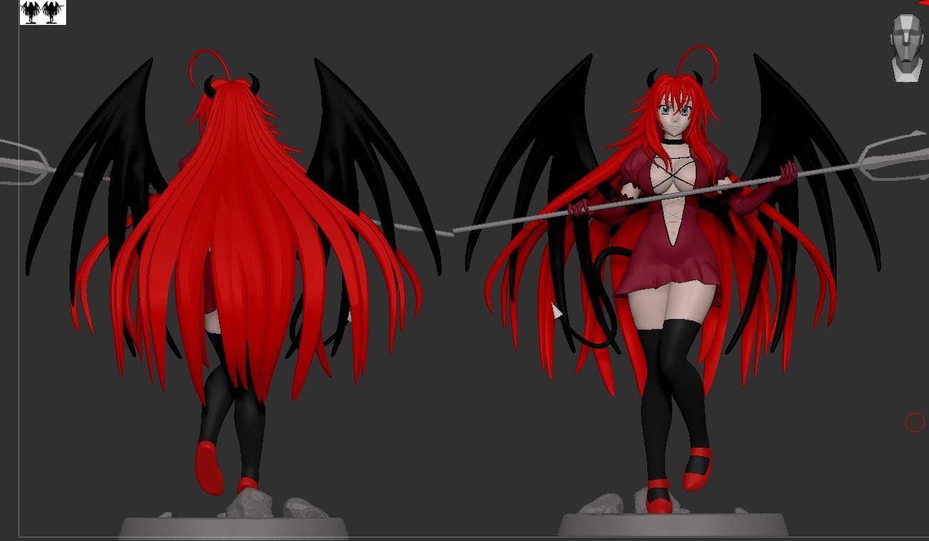 Rias Gremory - Sexy - nsfw -  highschool dxd - unpainted - 3d print- fan art