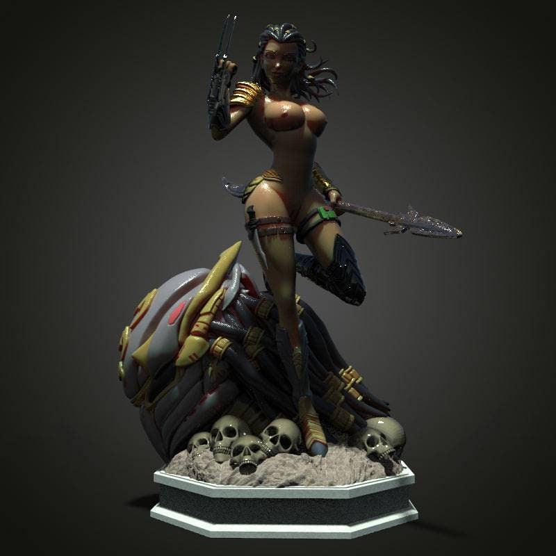 female predator - fan art - Sexy -nsfw -  3d printed - figure - statue - UNPAINTED