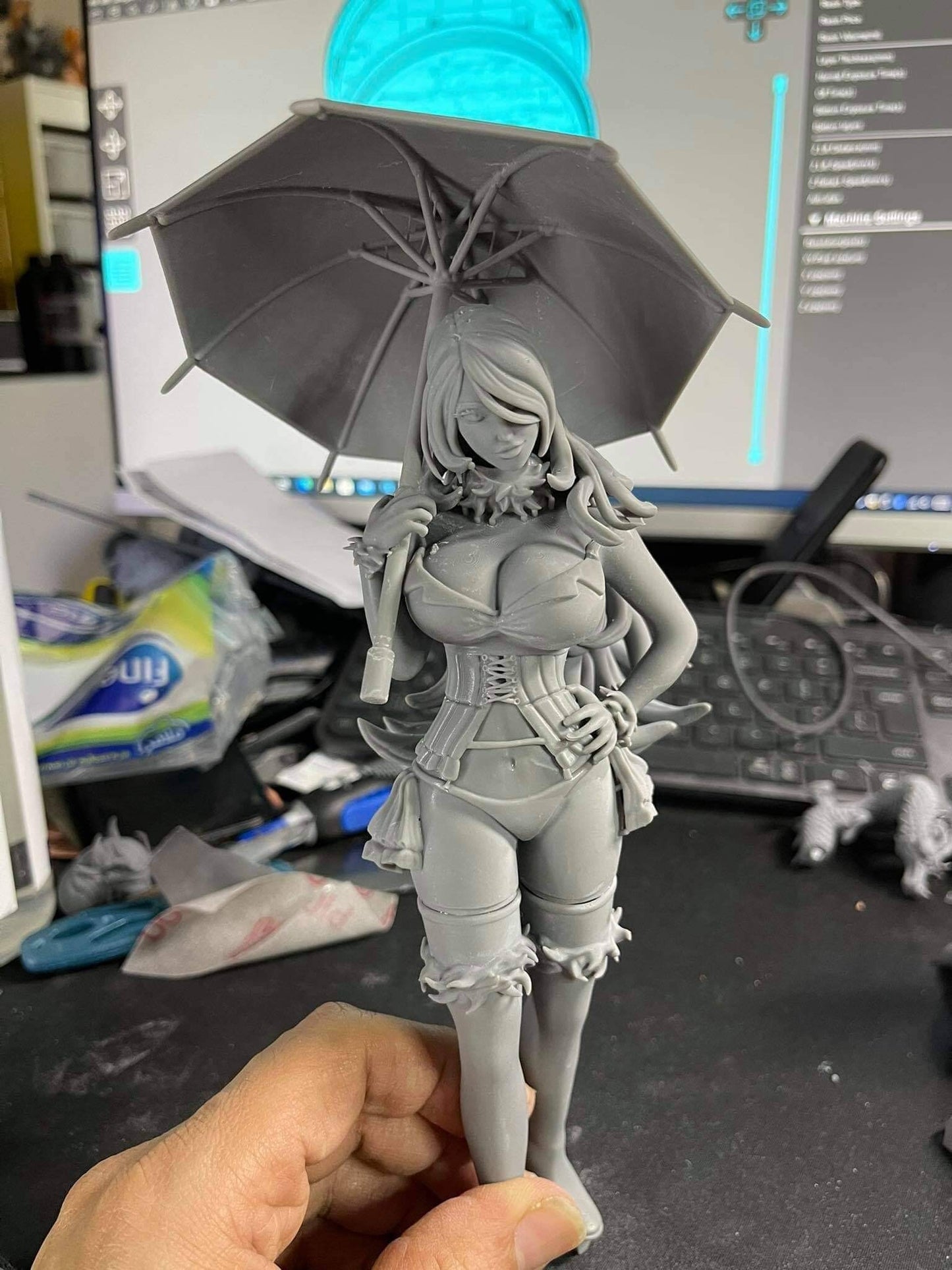 Cynthia and Lucario - pokemon - Sexy - 3d print- fan art - UNPAINTED - FIGURINE