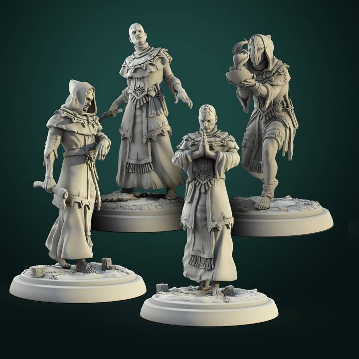 Cultists - 32mm scale  - D&D - pathfinder - tabletop - rpg - fantasy - miniature - white werewolf tavern