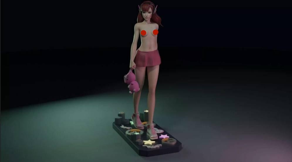 D'va - Overwatch - SFW - NSFW - Fanart - Unpainted -  3d printed - figurine