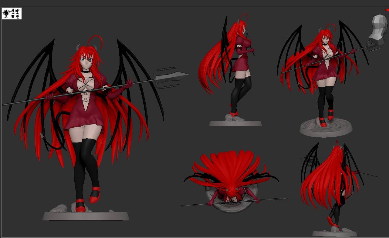 Rias Gremory - Sexy - nsfw -  highschool dxd - unpainted - 3d print- fan art