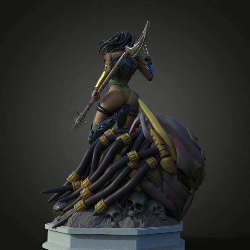 female predator - fan art - Sexy -nsfw -  3d printed - figure - statue - UNPAINTED