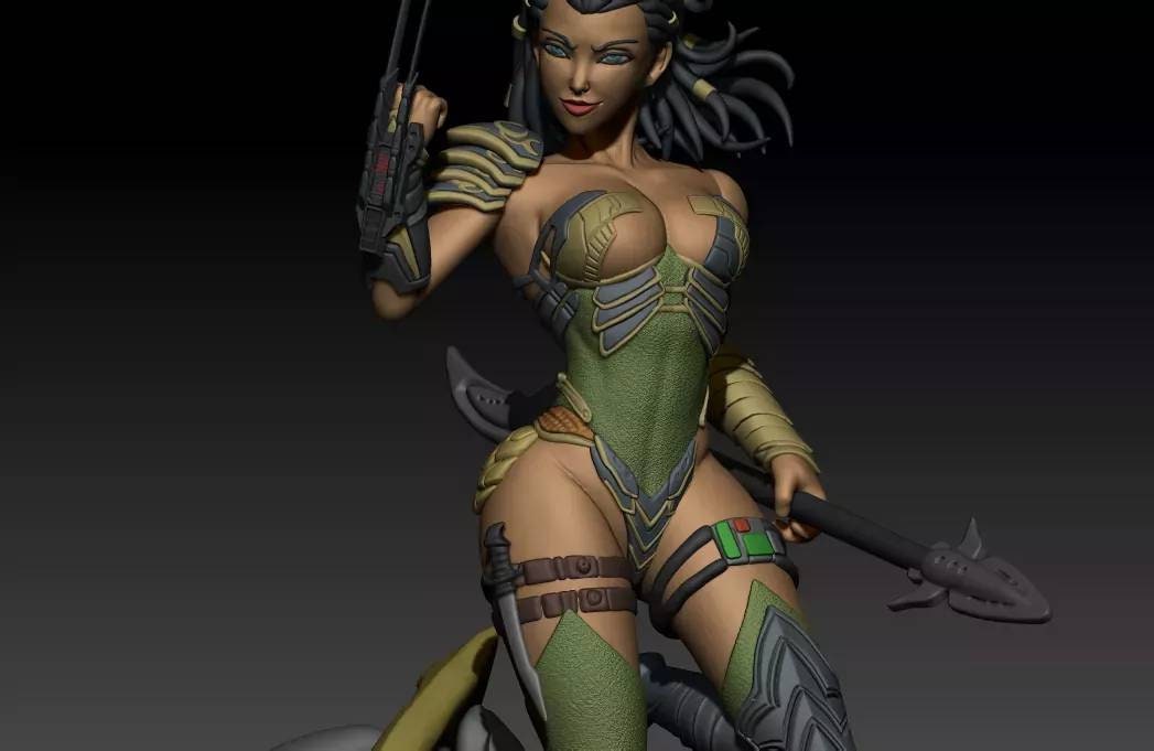 female predator - fan art - Sexy -nsfw -  3d printed - figure - statue - UNPAINTED