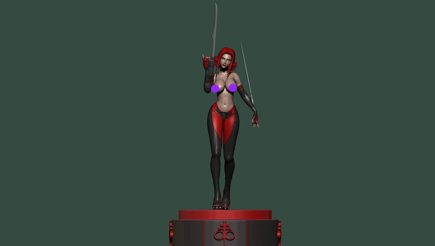 Blood Rayne  - Sexy - sfw - NSFW - unpainted - 3d print - fan art