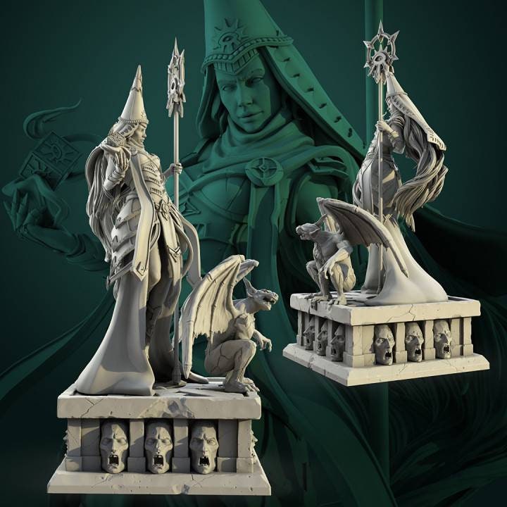 Diana 'Echo' Themera diorama - 75mm - 32mm - scale - D&D - tabletop - rpg - fantasy - miniature - white werewolf tavern