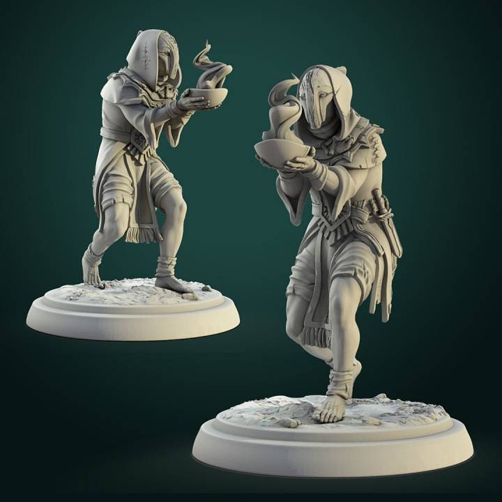 Cultists - 32mm scale  - D&D - pathfinder - tabletop - rpg - fantasy - miniature - white werewolf tavern