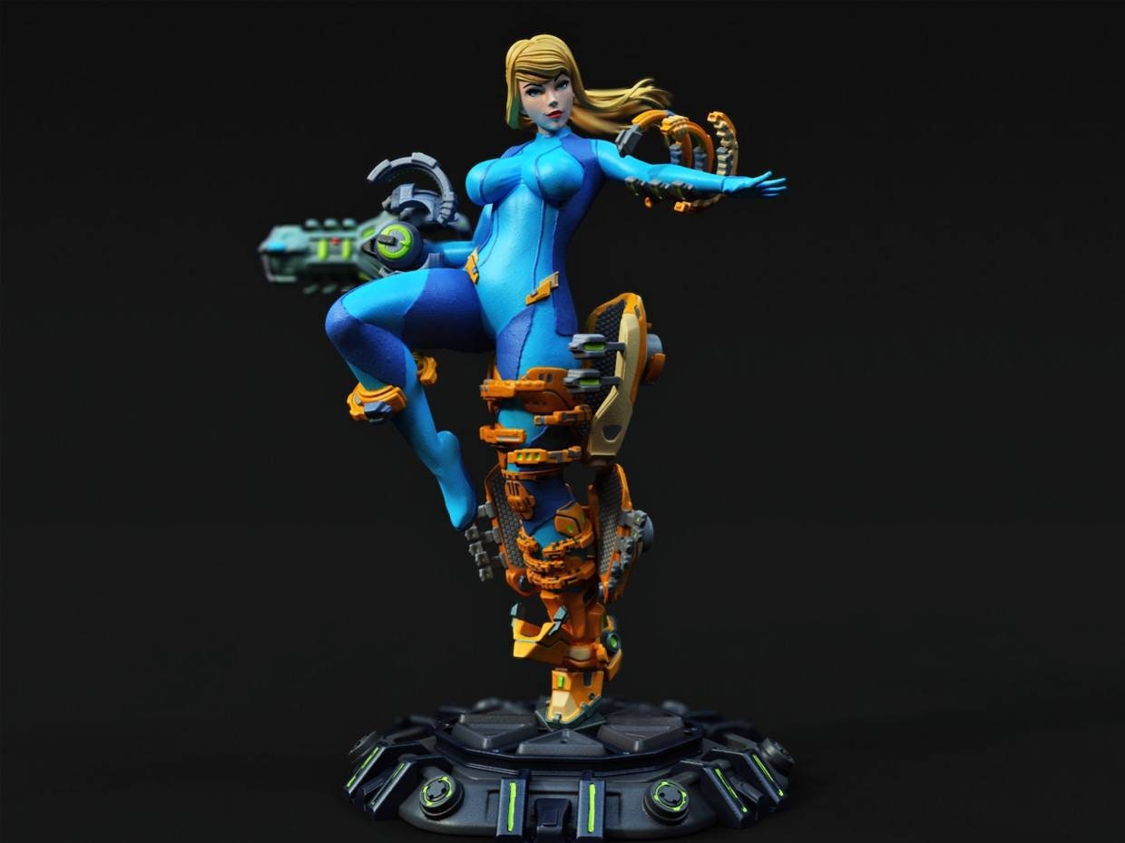 Samus Aran -nsfw sfw- fan art - UNPAINTED - 3d printed - figurine - statue