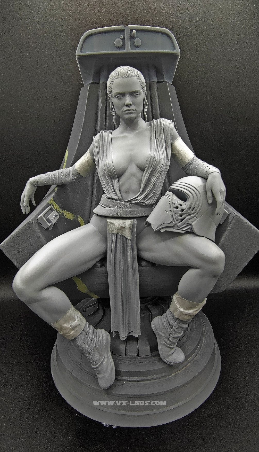 Rey on the throne -SFW - NSFW - unpainted - 3d printing - fan art