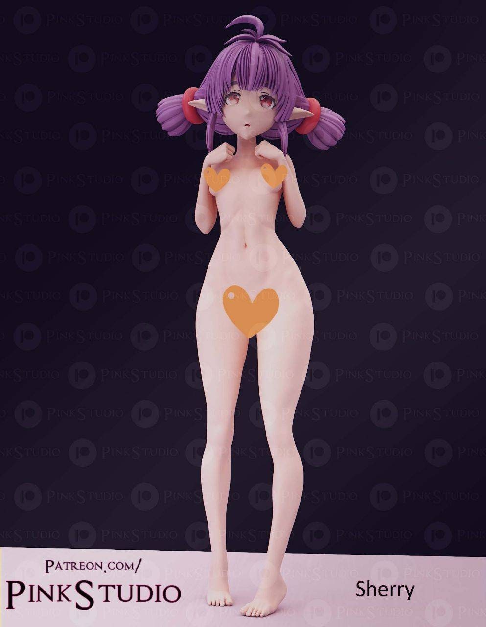 Sherry - Cute - sfw - NSFW - elf gir - pink studios - unpainted - 3d printed - figure - statue