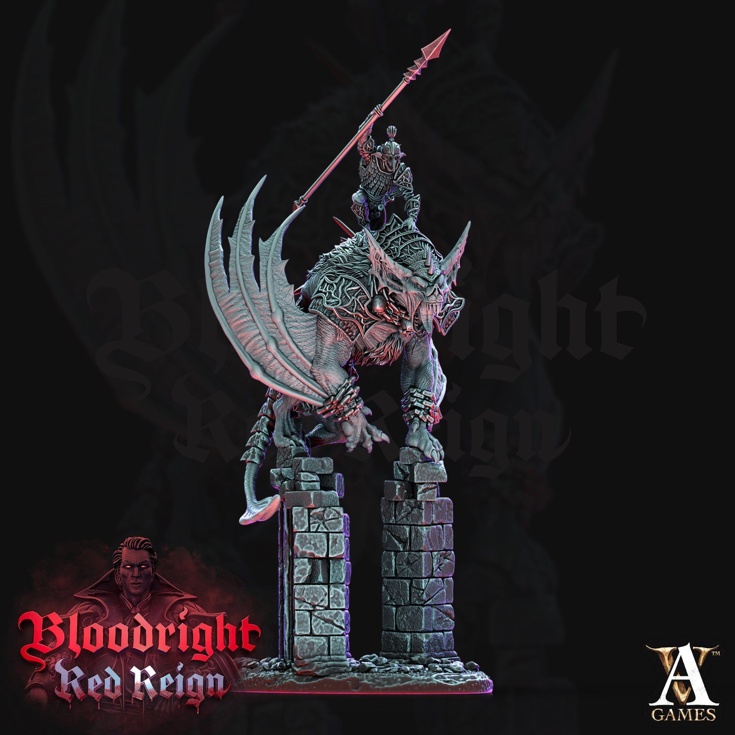 Dire bat riders - Archvillian Games – Bloodrite Red Reign - Fantasy - DnD - RPG - Tabletop - Gaming - miniature