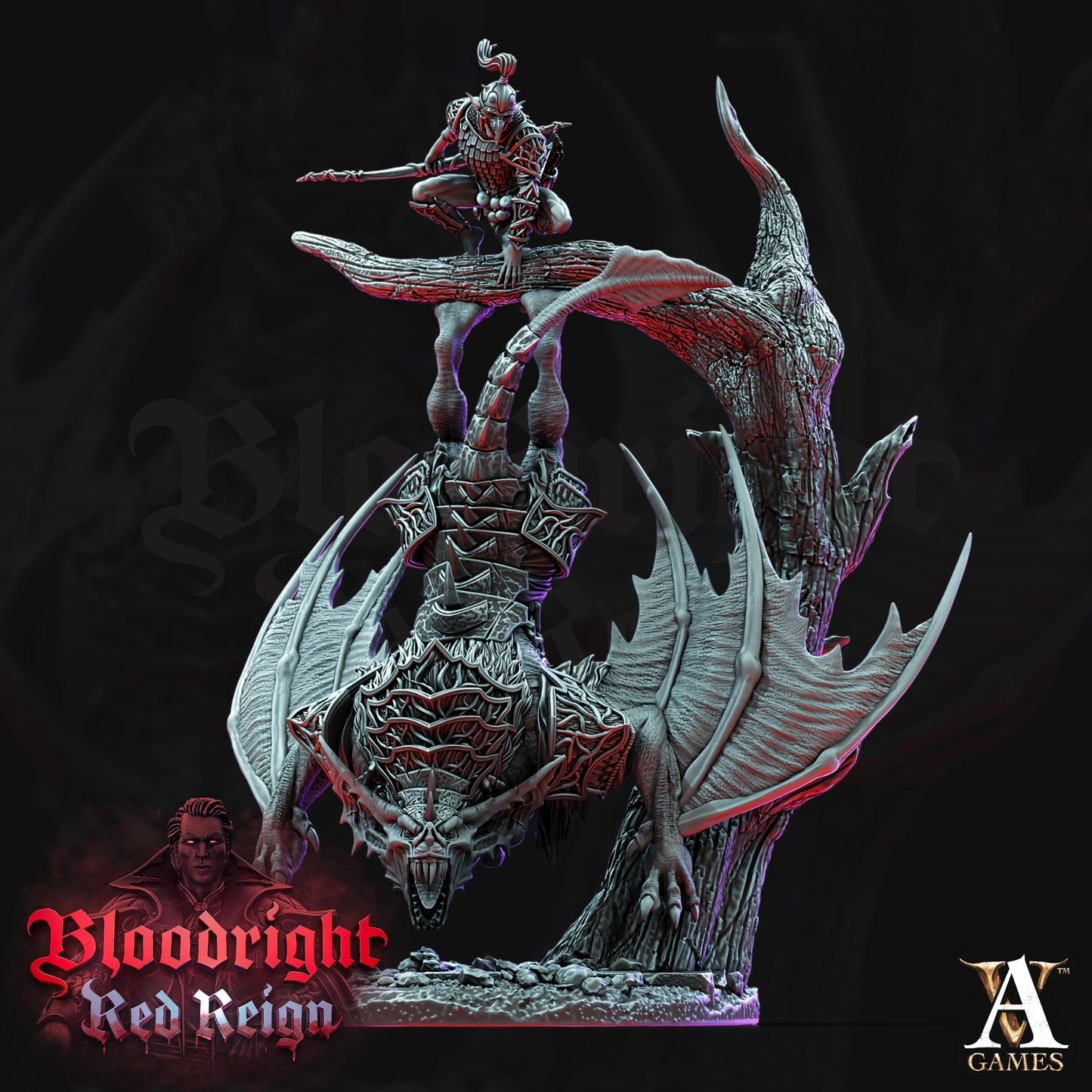 Dire bat riders - Archvillian Games – Bloodrite Red Reign - Fantasy - DnD - RPG - Tabletop - Gaming - miniature