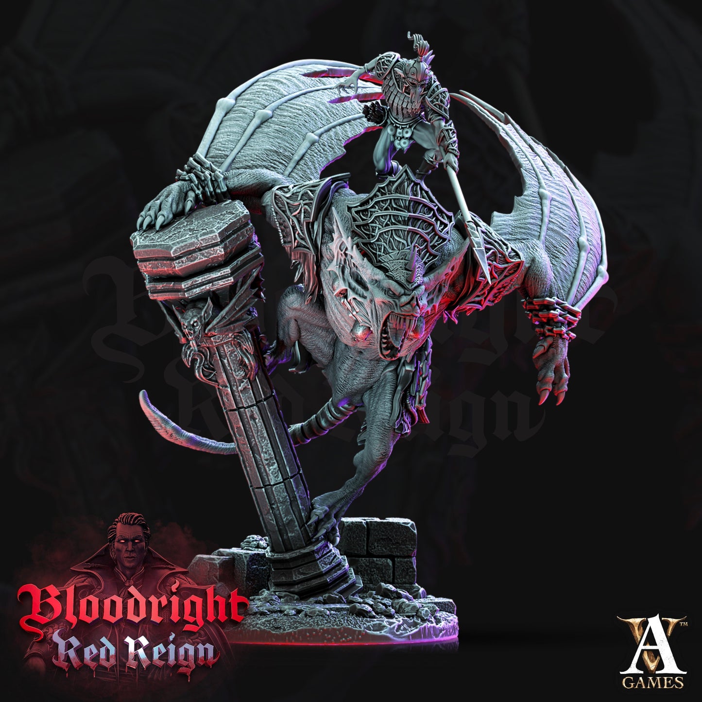 Dire bat riders - Archvillian Games – Bloodrite Red Reign - Fantasy - DnD - RPG - Tabletop - Gaming - miniature