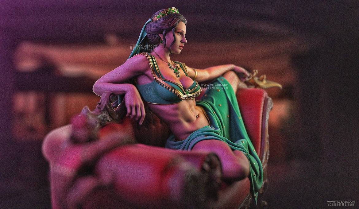 Princess,queen,empress Jasmine. - 3d printed - unpainted - sfw - NSFW- collectable figurine - Vxlabs