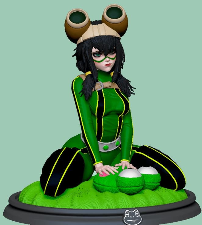 Asui - my hero academia - SFW - NSFW - Unpainted - 3d printed model - fan art