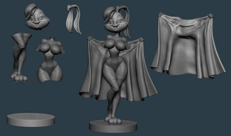 Lola Bunny - bugs - Sexy - sfw - nsfw - unpainted - 3d printed model - fan art