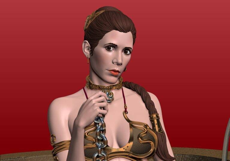 Slave Leia - sexy - sfw - nsfw - unpainted - 3d printed model - fan art